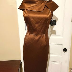 Ellen Tracy Satin Midi Dress